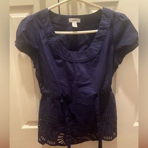 New without tags navy blue short sleeved Calvin Klein blouse